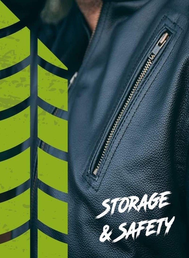 HWK Leather Motorcycle Jacket with Armor for Men, Cafe Racer Genuine Leather Jacket for Weather Resistant Enduro Motocross, Motorbike Riding, Easy Adjust Men's Motorcycle Jacket, Medium - Image 5
